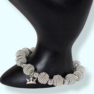 V. Crown Trifari Coil Wrapped Beaded Stretch Bracelet